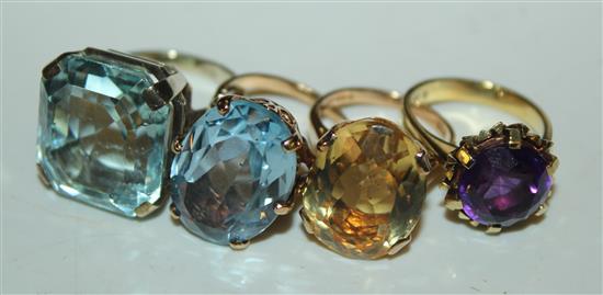 4 gold dress rings